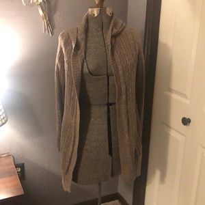 Taupe knit cardigan
